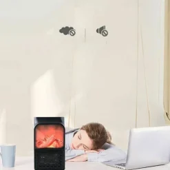 Mini Electric Fan Heater Portable Plug-in Wall Ceramic Heater Air Heating Winter Room Warmer Thermostat Remote Control 400W PTC