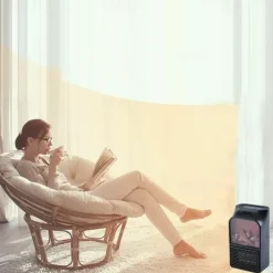 Mini Electric Fan Heater Portable Plug-in Wall Ceramic Heater Air Heating Winter Room Warmer Thermostat Remote Control 400W PTC