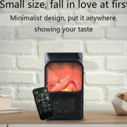 Mini Electric Fan Heater Portable Plug-in Wall Ceramic Heater Air Heating Winter Room Warmer Thermostat Remote Control 400W PTC