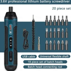 Mini Electric Screwdriver 3.6 V Electric Screwdriver Set with LED 20/105 Pieces Cordless Screwdriver Set 4 Speeds 5 Nm and 2.5 Nm