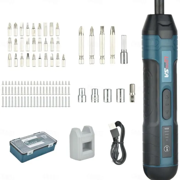 Mini Electric Screwdriver 3.6 V Electric Screwdriver Set with LED 20/105 Pieces Cordless Screwdriver Set 4 Speeds 5 Nm and 2.5 Nm