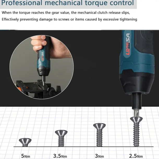 Mini Electric Screwdriver 3.6 V Electric Screwdriver Set with LED 20/105 Pieces Cordless Screwdriver Set 4 Speeds 5 Nm and 2.5 Nm