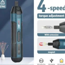 Mini Electric Screwdriver 3.6 V Electric Screwdriver Set with LED 20/105 Pieces Cordless Screwdriver Set 4 Speeds 5 Nm and 2.5 Nm