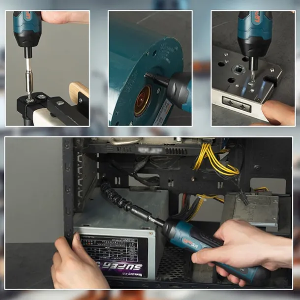 Mini Electric Screwdriver 3.6 V Electric Screwdriver Set with LED 20/105 Pieces Cordless Screwdriver Set 4 Speeds 5 Nm and 2.5 Nm