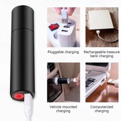 Mini Flashlight USB Rechargeable LED Flashlight Waterproof Telescopic Powerful Torch Lamp Outdoor Zoom Portable Torch