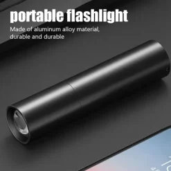 Mini Flashlight USB Rechargeable LED Flashlight Waterproof Telescopic Powerful Torch Lamp Outdoor Zoom Portable Torch