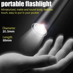 Mini Flashlight USB Rechargeable LED Flashlight Waterproof Telescopic Powerful Torch Lamp Outdoor Zoom Portable Torch