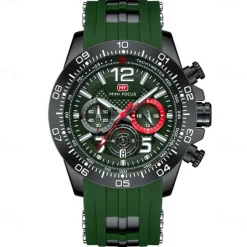 MINI FOCUS Men Quartz Watch Outdoor Sports Fashion Wristwatch Luminous Stopwatch Calendar Waterproof Silicone Gel Watch