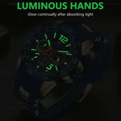 MINI FOCUS Men Quartz Watch Outdoor Sports Fashion Wristwatch Luminous Stopwatch Calendar Waterproof Silicone Gel Watch