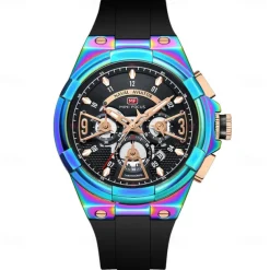 MINI FOCUS Men Quartz Watch Outdoor Fashion Casual Wristwatch Luminous Calendar Waterproof World Time Silicone Gel Watch