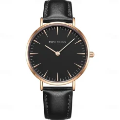 MINI FOCUS Women Quartz Watch Wrist Watch Creative Large Dial Waterproof Business Waterproof Leather Watch