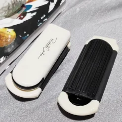 Mini Folding Hair Brush with Mirror - Portable Anti-Static Massage Comb for Travel, Head Massage, and Female Hair Care