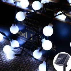 Mini Globe String Lights Solar LED Fairy String Lights Waterproof 12M 7M 6.5M 8 Modes Lighting Outdoor Garden Decoration Light Christmas Tree Hanging Lights Balcony Yard Wedding Party Holiday Decor