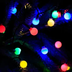 Mini Globe String Lights Solar LED Fairy String Lights Waterproof 12M 7M 6.5M 8 Modes Lighting Outdoor Garden Decoration Light Christmas Tree Hanging Lights Balcony Yard Wedding Party Holiday Decor