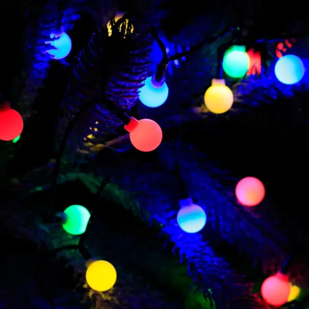 Mini Globe String Lights Solar LED Fairy String Lights Waterproof 12M 7M 6.5M 8 Modes Lighting Outdoor Garden Decoration Light Christmas Tree Hanging Lights Balcony Yard Wedding Party Holiday Decor