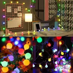 Mini Globe String Lights Christmas Fairy String Lights Plug in 10m 33FT 100LEDs 8 Mode with Remote Control Holiday Lights Party Decor for Indoor Outdoor Wedding Christmas Tree Garden Warm White220-240 V 110-120 V