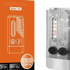 Mini LED Flashlight, Small Powerful EDC Flashlight with Red Uv Blue Light, Magnetic Mini Keychain Flashlight, Rechargeable Waterproof Flashlights for Camping