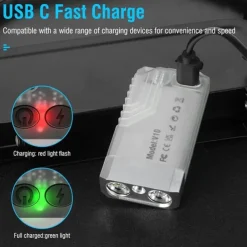 Mini LED Flashlight, Small Powerful EDC Flashlight with Red Uv Blue Light, Magnetic Mini Keychain Flashlight, Rechargeable Waterproof Flashlights for Camping