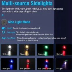 Mini LED Flashlight, Small Powerful EDC Flashlight with Red Uv Blue Light, Magnetic Mini Keychain Flashlight, Rechargeable Waterproof Flashlights for Camping