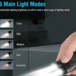 Mini LED Flashlight, Small Powerful EDC Flashlight with Red Uv Blue Light, Magnetic Mini Keychain Flashlight, Rechargeable Waterproof Flashlights for Camping