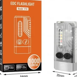 Mini LED Flashlight, Small Powerful EDC Flashlight with Red Uv Blue Light, Magnetic Mini Keychain Flashlight, Rechargeable Waterproof Flashlights for Camping