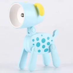 Mini Night Lights LED Cute Christmas Gift Creative Cartoon Dinosaurs Dog and Xmas Elk Foldable Small Table Lamp with Battery