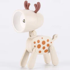 Mini Night Lights LED Cute Christmas Gift Creative Cartoon Dinosaurs Dog and Xmas Elk Foldable Small Table Lamp with Battery