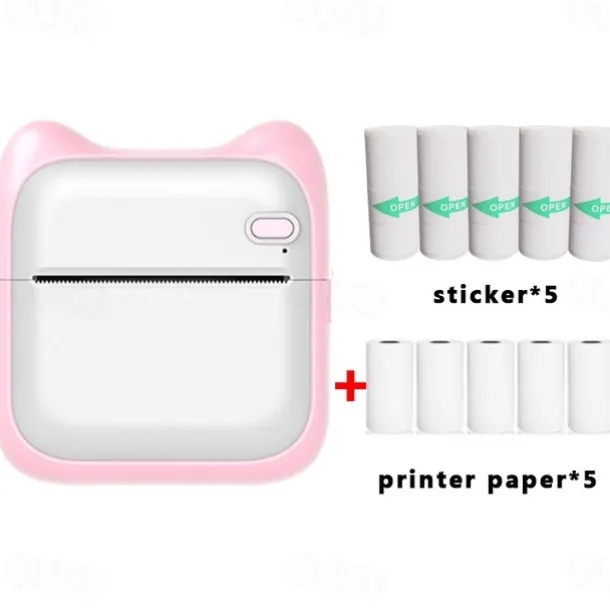 Mini Pocket Printer Bluetooth Photo Picture HD Label Student Thermal Paper Student Wrong Question Mini Portable Printer For Learning
