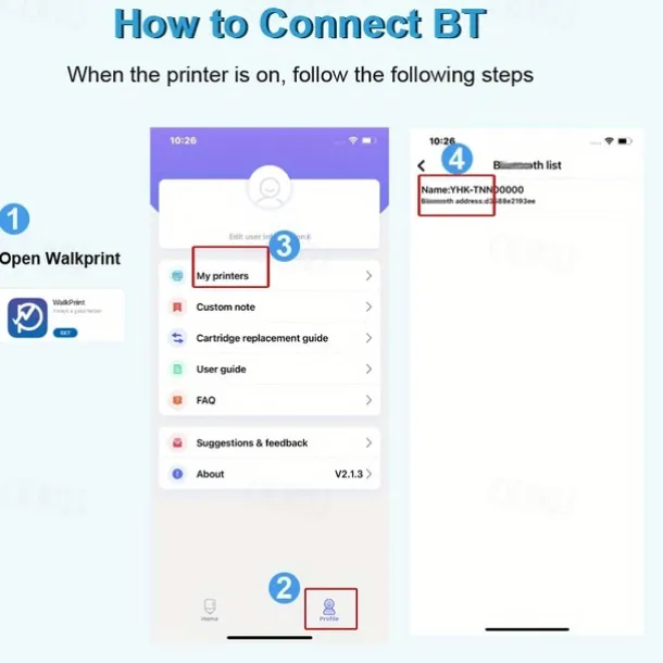 Mini Pocket Printer Bluetooth Photo Picture HD Label Student Thermal Paper Student Wrong Question Mini Portable Printer For Learning