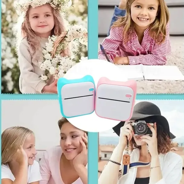 Mini Pocket Printer Bluetooth Photo Picture HD Label Student Thermal Paper Student Wrong Question Mini Portable Printer For Learning