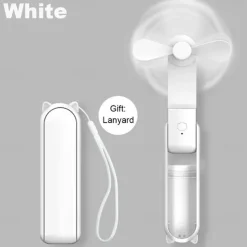 Mini Portable Fan: USB Rechargeable, Quiet Handheld/Desktop Design, Foldable for Office/Home, Powerful 3-Speeds, Ideal for Outdoor Travel, Doubles as Power Bank, Compact Pocket Size