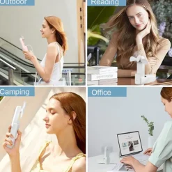 Mini Portable Fan: USB Rechargeable, Quiet Handheld/Desktop Design, Foldable for Office/Home, Powerful 3-Speeds, Ideal for Outdoor Travel, Doubles as Power Bank, Compact Pocket Size