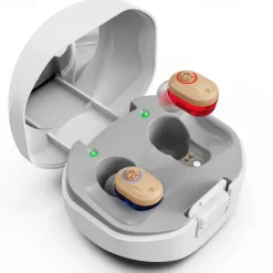 Mini Portable TWS Hearing Aids Charging Compartment Hearing Aids Invisible In-Ear Long Endurance Audiphone Magnetic Charging Assisted Listen Sound Amplifier for Elderly Person