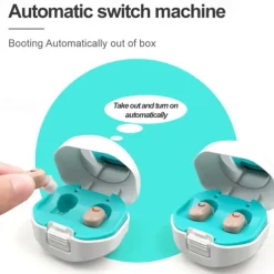 Mini Portable TWS Hearing Aids Charging Compartment Hearing Aids Invisible In-Ear Long Endurance Audiphone Magnetic Charging Assisted Listen Sound Amplifier for Elderly Person