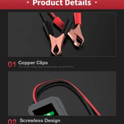 Mini Portable 12V Car Battery Tester Digital Alternator Tester 6 LED Lights Display Car Diagnostic Tool Auto Battery Tester