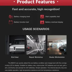 Mini Portable 12V Car Battery Tester Digital Alternator Tester 6 LED Lights Display Car Diagnostic Tool Auto Battery Tester