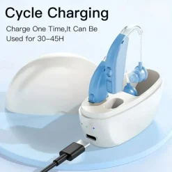 Mini Rechargeable Hearing Aid Digital Bte Hearing Aids Adjustable Tone Sound Amplifier Portable Deaf Elderly Digital Hearing Aid