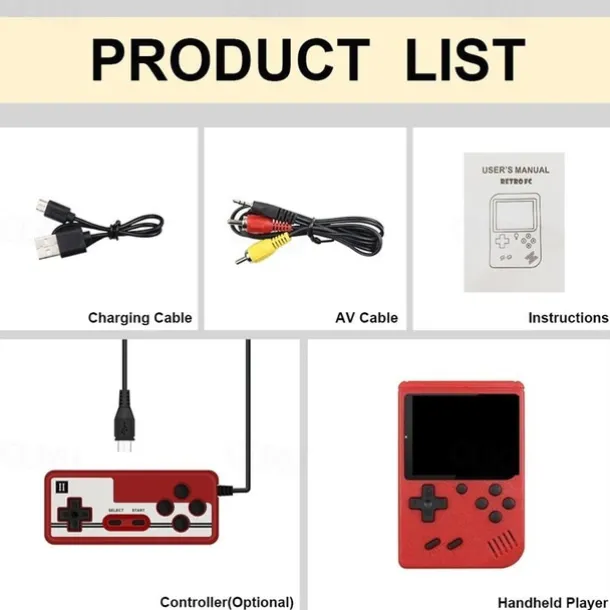 Mini Retro Handheld Games 800 In 1 Games MINI Portable Retro Video Console Handheld Game Players Boy 8 Bit 3.0 Inch Color LCD Screen GameBoy Tiny Tendo Game