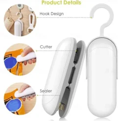 Mini Sealing Machine Portable Heat Sealer Hand Pressure Heat Sealer Tearer Kitchen Accessories For Food Snack Fruit Sealer Bags