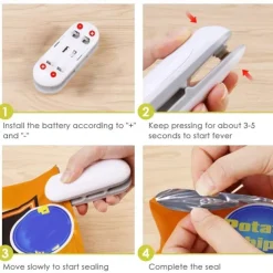 Mini Sealing Machine Portable Heat Sealer Hand Pressure Heat Sealer Tearer Kitchen Accessories For Food Snack Fruit Sealer Bags