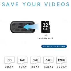 Mini Security Camera Real-Time Monitoring Infrared Night Vision Motion Detection Easy Install Indoor Nanny & Pet Camera