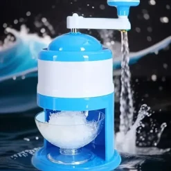 Mini Smoothie Maker Slushie Maker Snow Slusher Manual Ice Crusher With Stainless Steel Blades And Large Capacity Ice Cream Container For Home And Outdoor Portability.