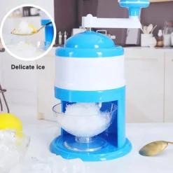 Mini Smoothie Maker Slushie Maker Snow Slusher Manual Ice Crusher With Stainless Steel Blades And Large Capacity Ice Cream Container For Home And Outdoor Portability.
