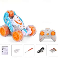 Mini Stunt Dump Car Charging Spray Remote Control Car Children's Toy Car Light 360 Rollover Car