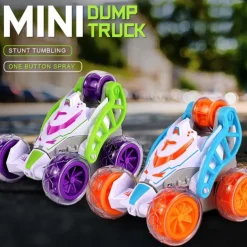 Mini Stunt Dump Car Charging Spray Remote Control Car Children's Toy Car Light 360 Rollover Car