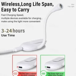 Mini Table Lamp Storage Clip USB Charging 3-color Temperature Stepless Dimming Lamp LED Mini Book Clip Night Light 3W