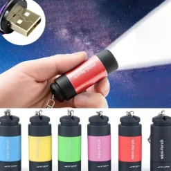Mini USB Rechargeable Flashlight Keychain Torch Finger Light Camping Light Suitable for Doctor Reading Outdoor