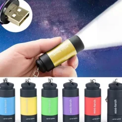 Mini USB Rechargeable Flashlight Keychain Torch Finger Light Camping Light Suitable for Doctor Reading Outdoor