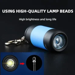 Mini USB Rechargeable Flashlight Keychain Torch Finger Light Camping Light Suitable for Doctor Reading Outdoor