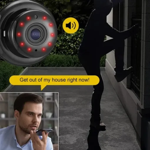 Mini Wireless Camera, HD Indoor Surveillance Monitor, Motion Detection, Night Vision, Wi-Fi Smart Camcorder, Video Recording & Remote Monitoring for Home Security
